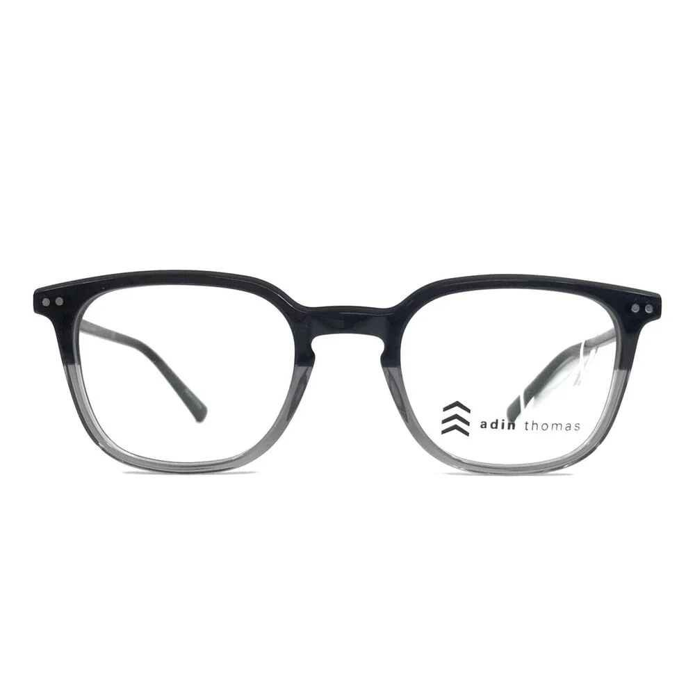 Adin Thomas Eyeglasses Frames AT-576 C1 Black Shadow Chrome Full Rim 48-21-140